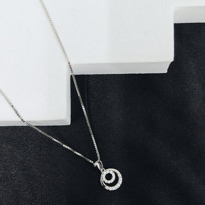 Sparkling Double Circle Pendant Necklace - Kivara jewels