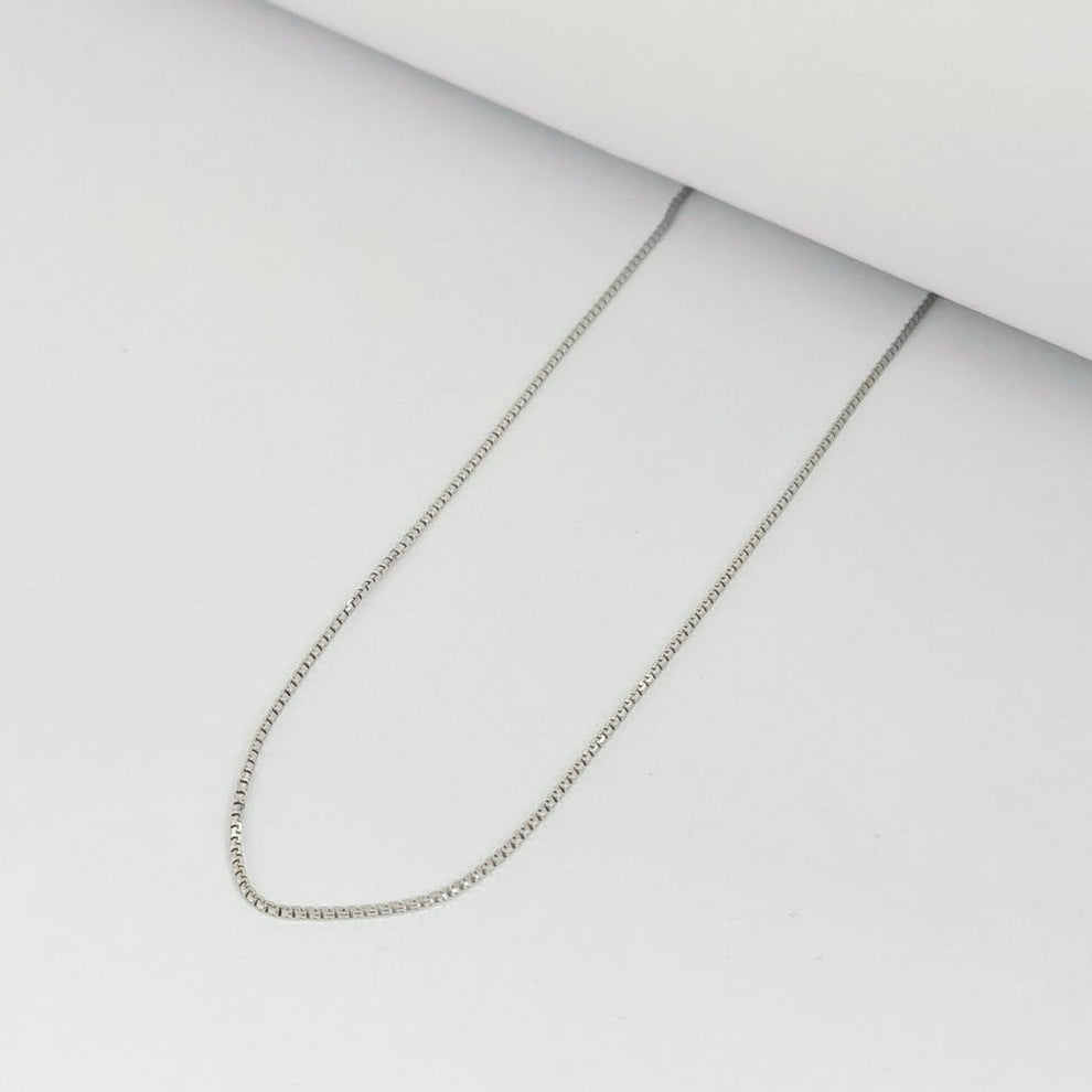 Sterling Silver Box Chain Necklace b11pg5-jk.myshopify.com