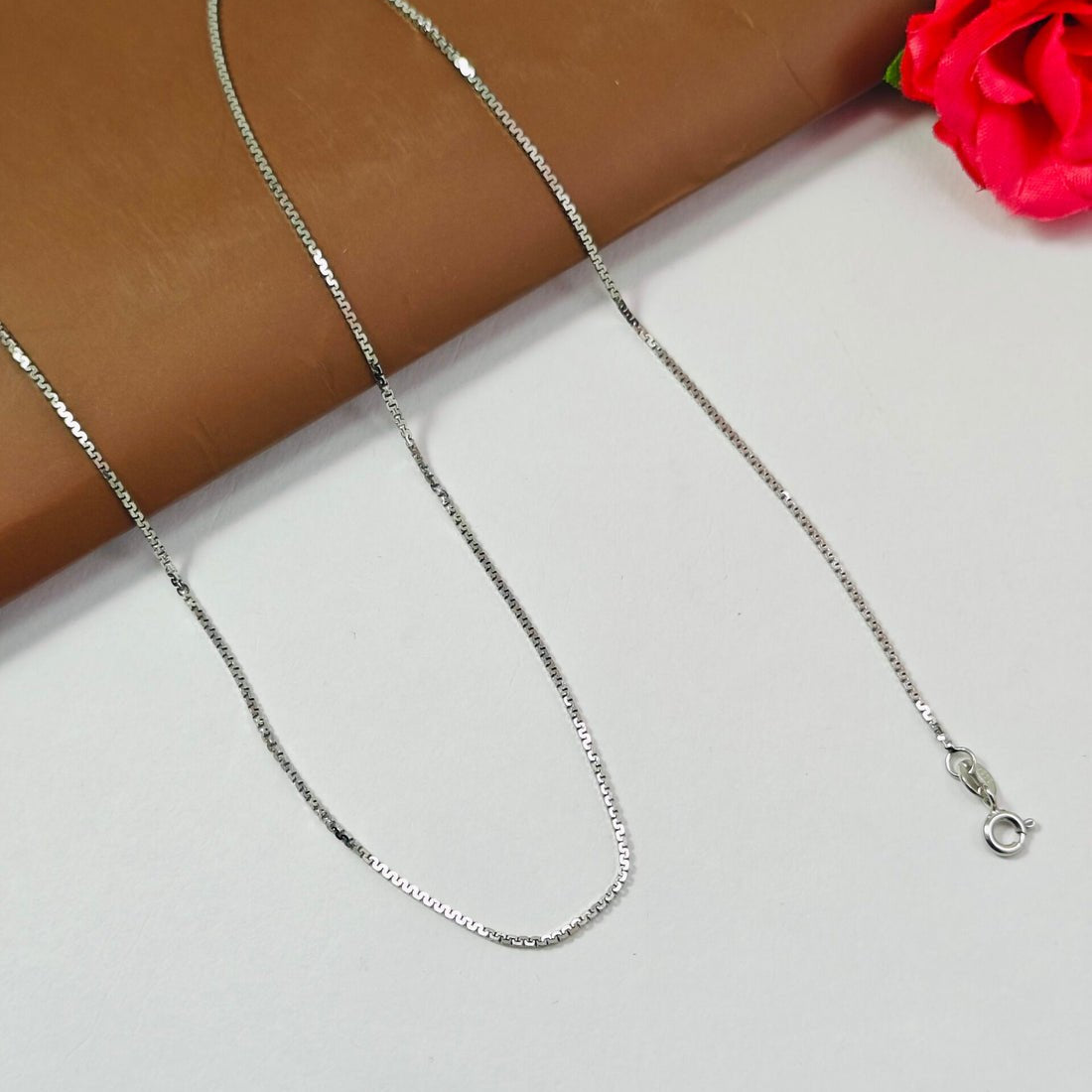 Sterling Silver Box Chain Necklace b11pg5-jk.myshopify.com