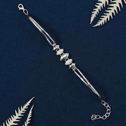 Sterling Silver Pave Link Bracelet with CZ Stones - Kivara jewels