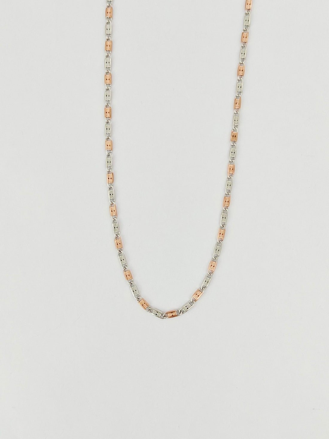 Two - Tone Silver & Rose Gold Gents Chain - Kivara jewels