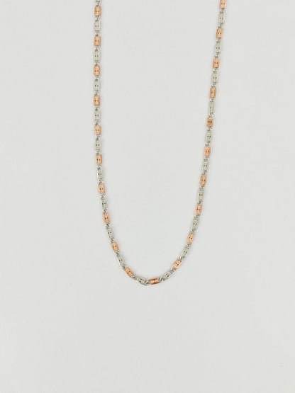Two - Tone Silver & Rose Gold Gents Chain - Kivara jewels