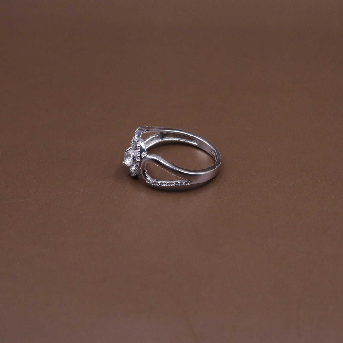 Pave Cz Sterling Silver Statement Ring