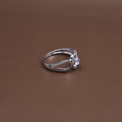 Pave Cz Sterling Silver Statement Ring
